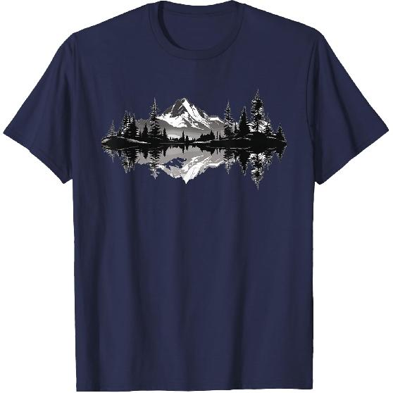 Mountain Landscape Reflection Forest Trees Outdoor Wildlife T-Shirt