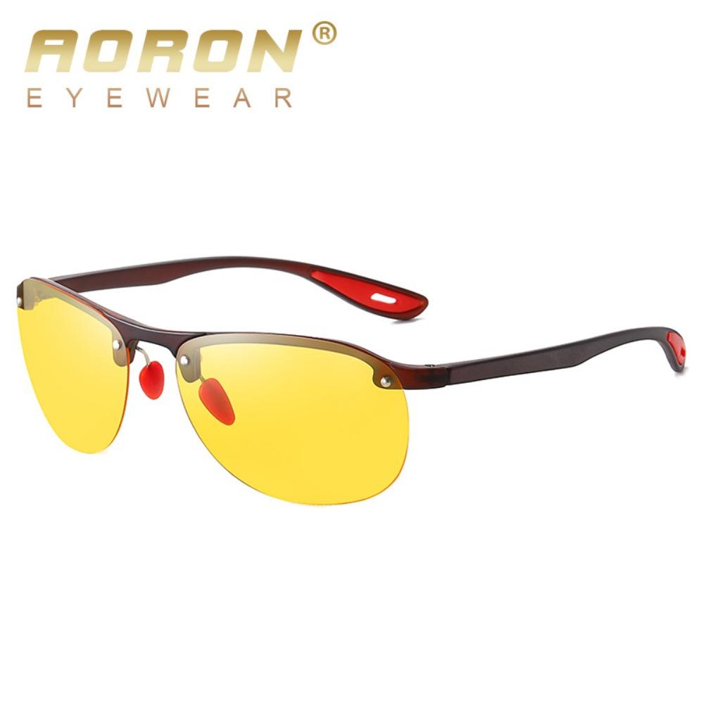 aoron Half Frame Polarized Men's and Women's Fashion Sunglasses Driving Sunglasses TR Night Vision Goggles