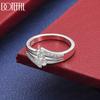 925 Sterling Silber Ineinandergreifendes Mehrschichtiges Set Mit Exquisitem AAA Zirkon Ring - Stilvoller Abendring