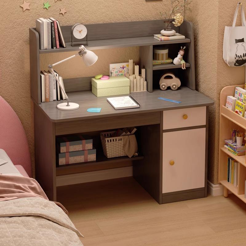 Primary School Students’ Desk & Chair Set with Integrated Bookshelf – Simple Study & Writing Computer Desk
