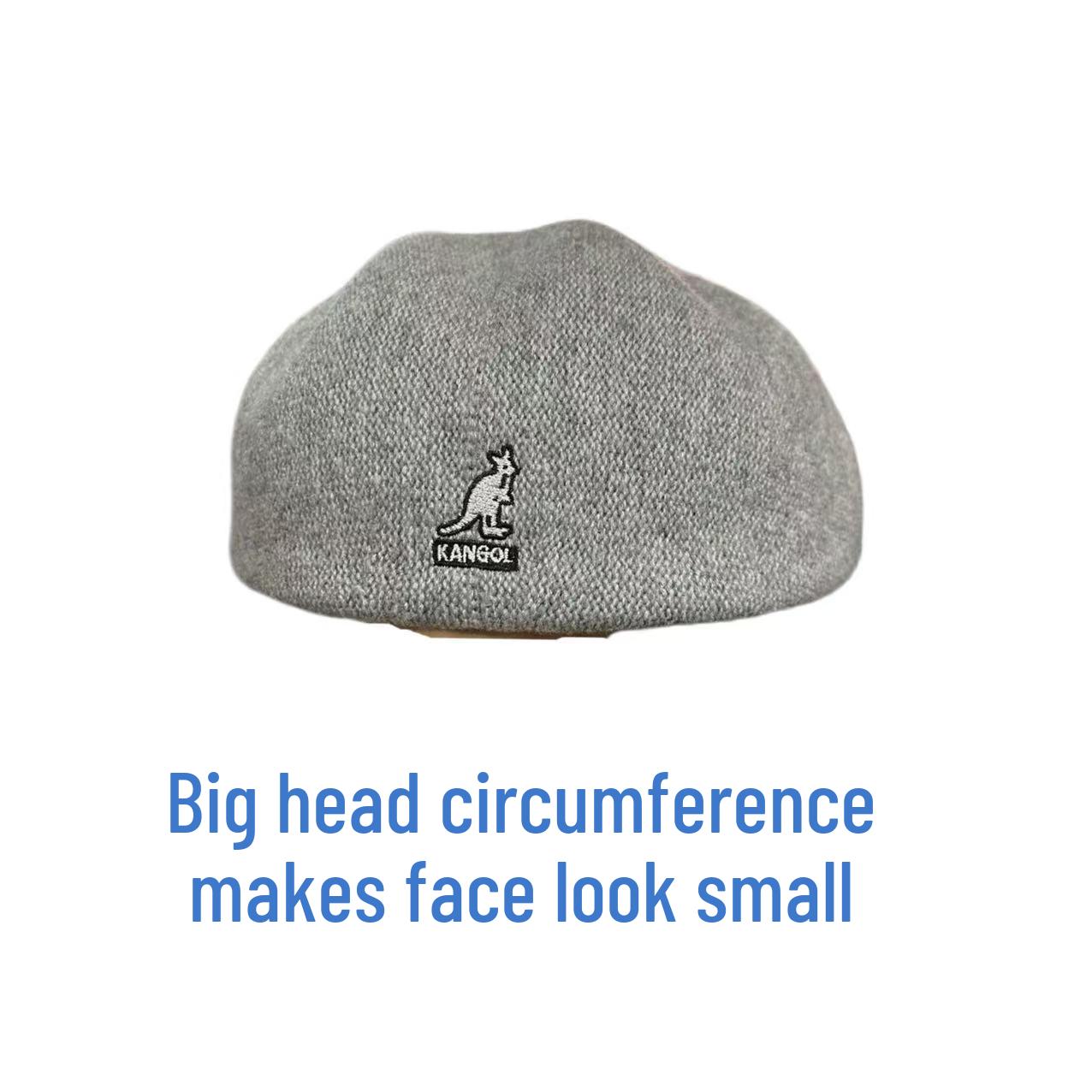 Шерстяной берет с вышивкой кенгуру (Корея) - Модный, Стильный, Универсальный, Милая кепка-газетчик Adjustable Head Circumference 54-58 серый