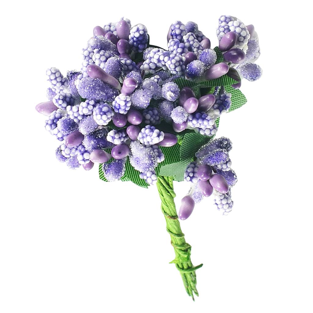 Tige de Fleur Artificielle en Tissu Élégant Artisanat Bouquet d'Étamines pour Mariage Fête et Décorations de Cheveux