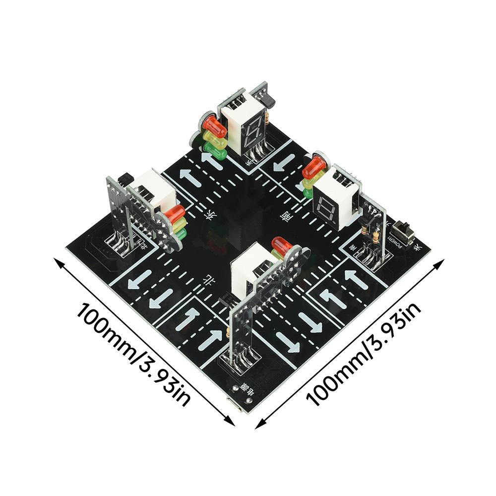 DC 5V Smart Traffic Light DIY Kit Educational Toy Signal Light Soldering Practice Features LED Digital Display Micro USB
