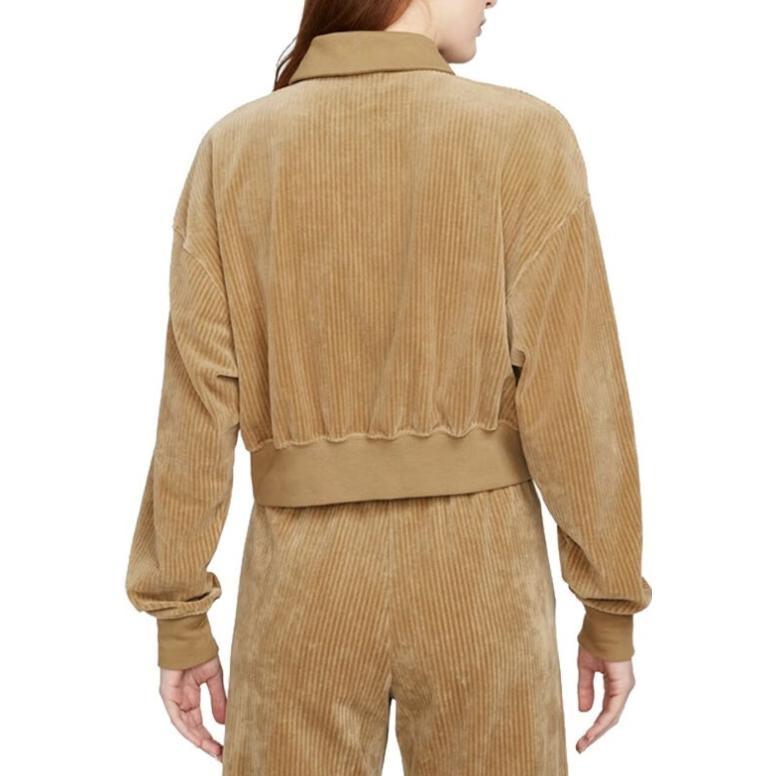 Nike Sportswear Women'ss Corduroy Half-Zip Logo Sweatshirt Brown DQ5939-258