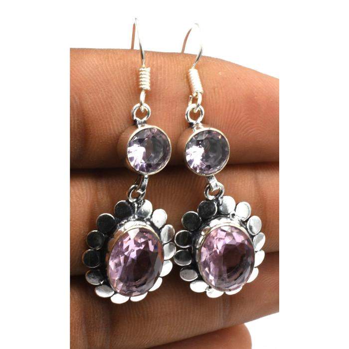 Amethyst Gemstone Ethnic Handmade Drop Dengle Earring Jewelry ER 060