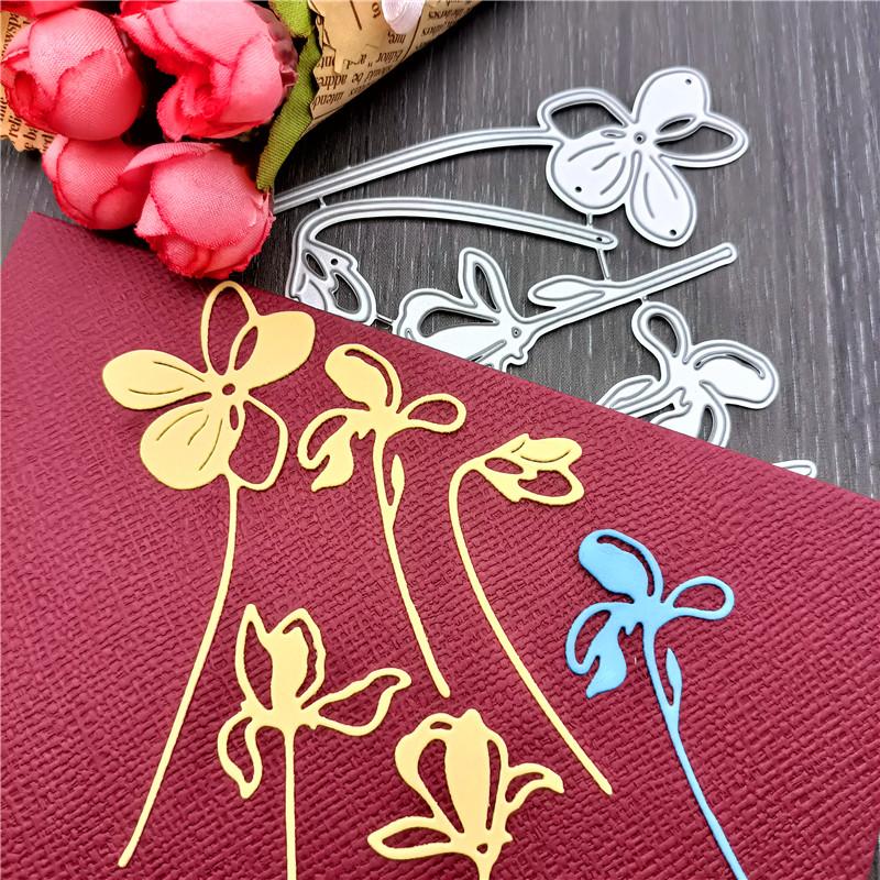 2pc Miexd Leaves and Five-petaled Floret Metal Cutting Dies DIY Scrapbooking Embossing Paper Photo Album Stamps Crafts Templates Mould Stencils