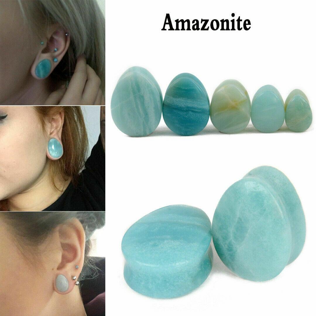 

1 пара 5-25 мм каплевидних тунелів із м’яса з натурального каменю у формі яйця. 10mm