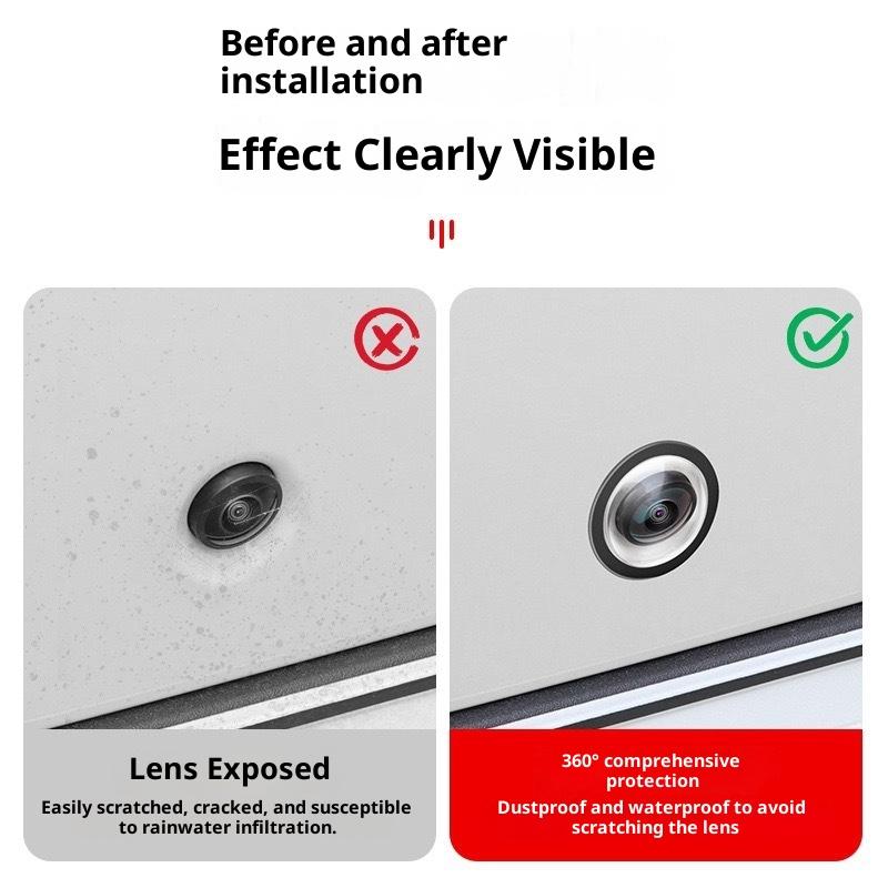 Car Camera Lens Protector Cover For 360° Car Reverse Camera Dustproof Rainproof Scratch Cover Rear View Camera Cover 2pcs