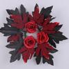 Fall Maple Leaf Candle Wreaths Pack of 5 Tealight Candle Holders Rings for Halloween Parties Table Centerpieces Decors
