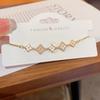 Micro-Set Zirconia Shell Temperament Adjustable Pull-Out Bracelet Female Niche Light Luxury Design Sense Four-Leaf Clover Bracelet Hand Jewellery