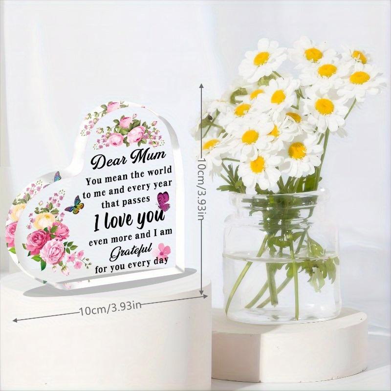 Heartfelt Mum Plaque - Grateful Birthday & Mother's Day Gift from Children chiaro