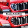 Car Headlight Bezel Decoration Sticker Cover for Jeep Wrangler  Wrangler JL For JT Gladiator 2024 Up Car Interior Accessories