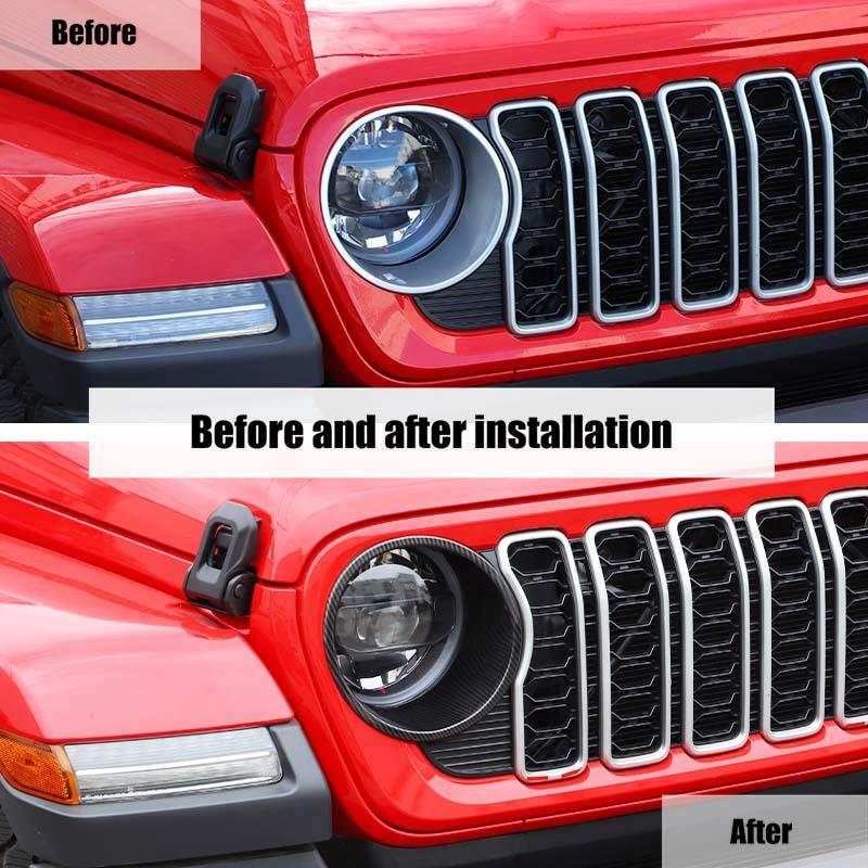 Car Headlight Bezel Decoration Sticker Cover for Jeep Wrangler  Wrangler JL For JT Gladiator 2024 Up Car Interior Accessories