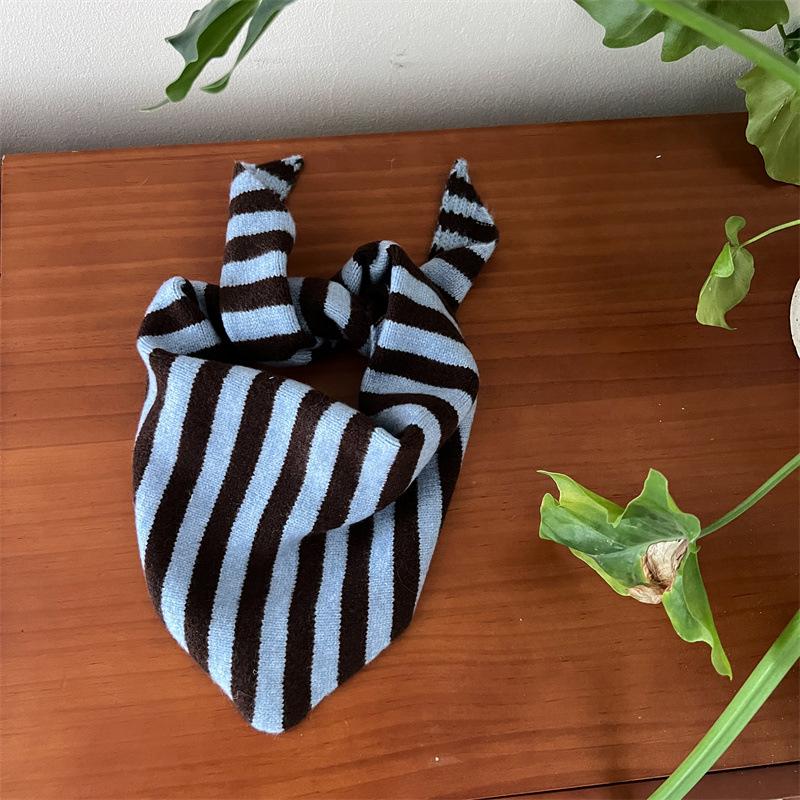 Korean Striped Color Block Children's Headscarf - Baby Warm Neck & Head Wrap Hat