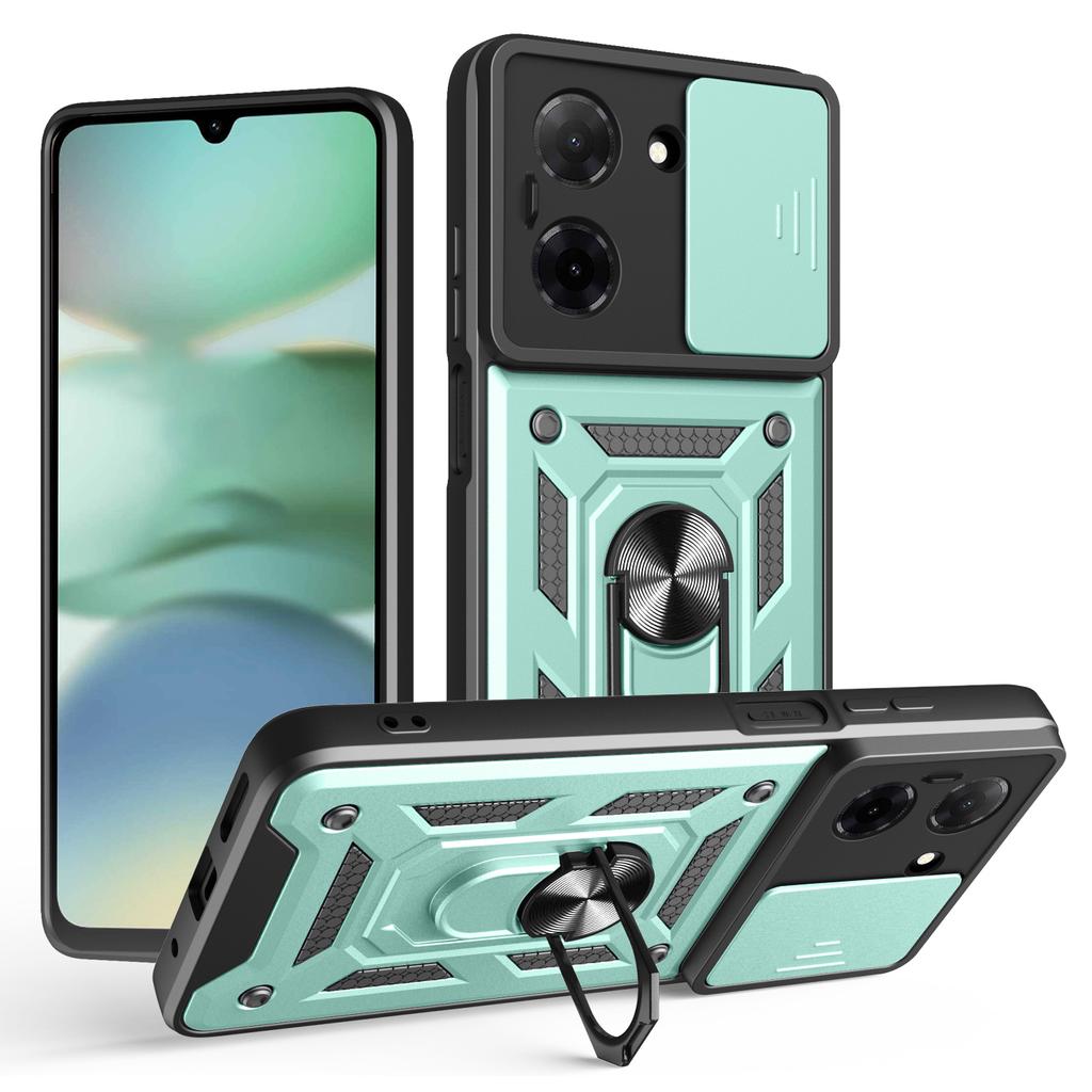 AMORUS For Xiaomi Poco C71 4G/Redmi A5 4G (171.7mm) Case Kickstand PC+TPU Phone Cover with Camera Lens Slider
