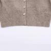 European Fashion Round Neck Button Knit Cardigan