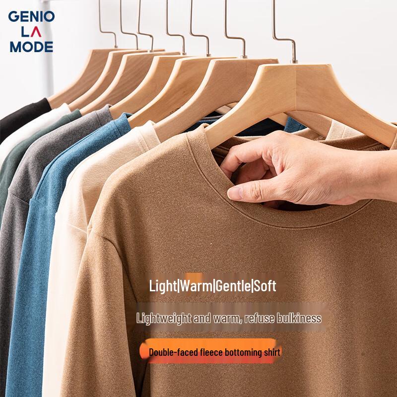 

GENIOLAMODE Men s Fleece Lined Long Sleeve Base Layer T-Shirt 2XL