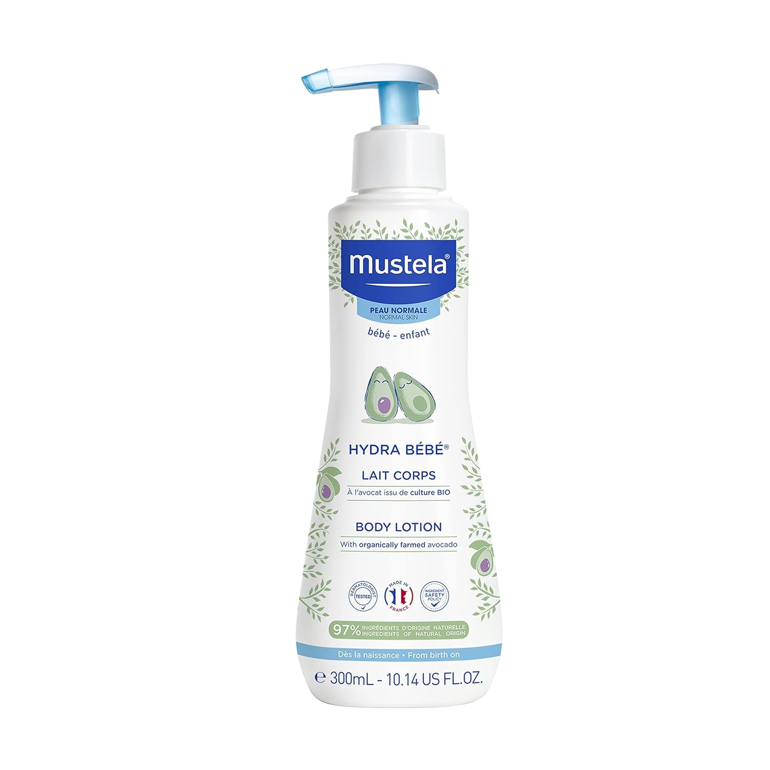 Mustela Hydra Bebe Body Lotion 300ml | Baby Cream & Moisturizer for Face & Body | Baby Body Lotion for Newborns 0-5 Years | Organic Skincare | Ideal f