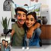 1pc Personalized Photo To Cartoon Pattern Fleece Blanket, a Lightweight And Soft Blanket, Perfect As a Gift for Family And Friends. Ideal for Father'S