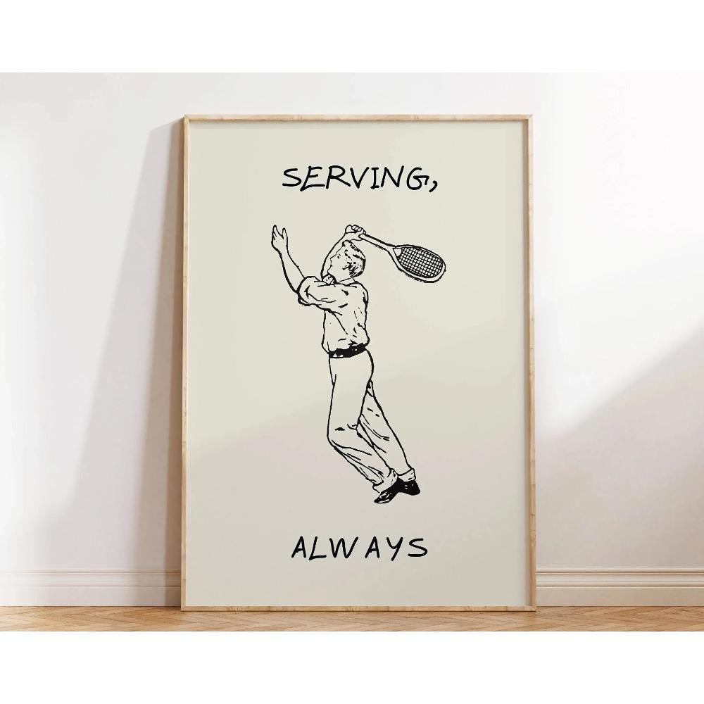 Fashion Tennis Climbing Sports Art Wall Art Tennis Golf Mountaineering Shoes Funny Print Canvas Painting Home Sports Decoration