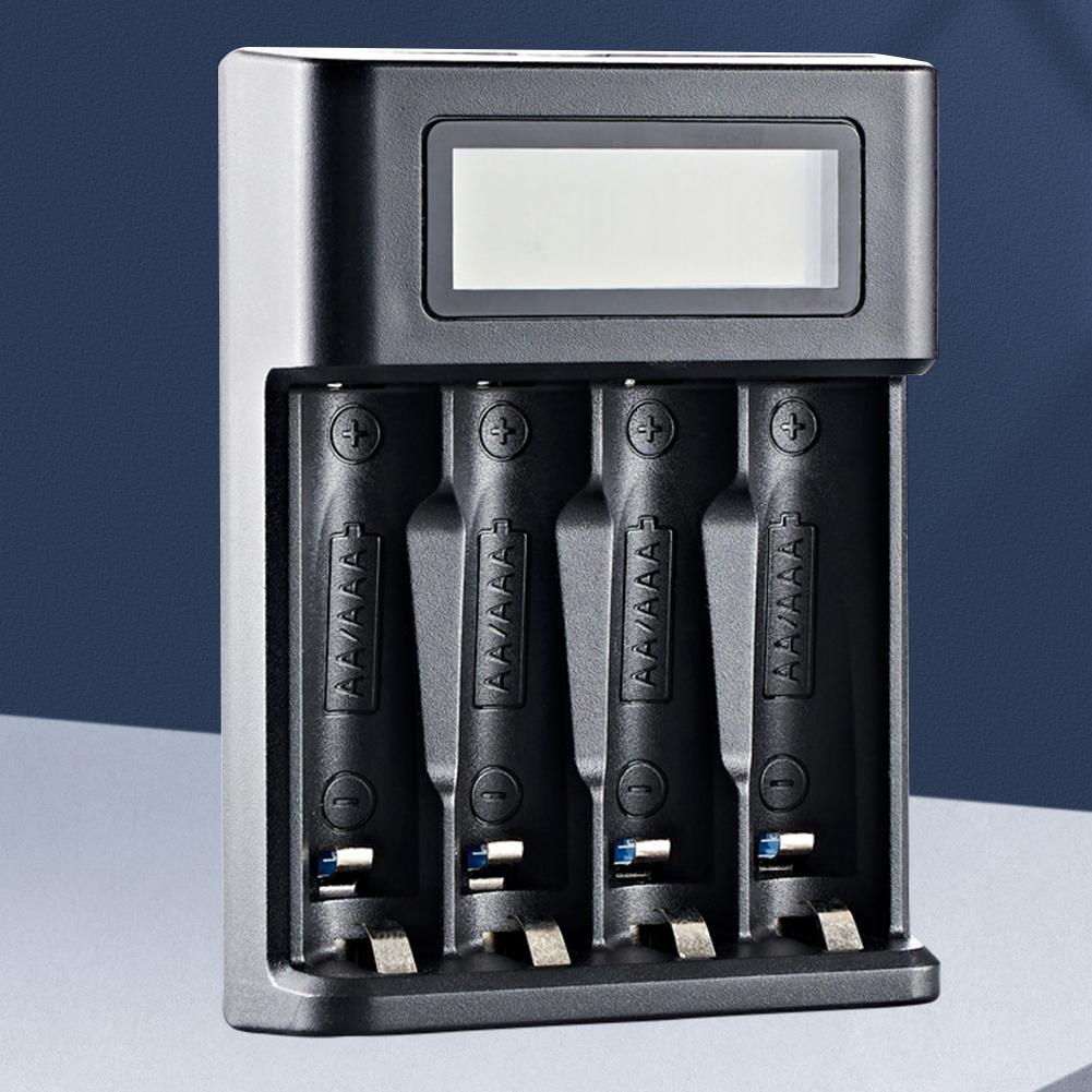4 Slots LCD Display Smart LCD Charger Independent Slot Fast Charger USB Input for NI-MH /NI-CD AA AAA 1.2V Rechargeable Battery