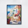 Watercolor Style Mediterranean Coast Sea Poster Seaside Landscape Prints Canvas Painting Wall Art Pictures Home Room Beach Decor