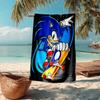 Ultra-Soft Beach Towel with Sonic Theme,Ideal for Pool - Camping, Diving - Perfect Travel Essential, Vibrant Beach Towel.