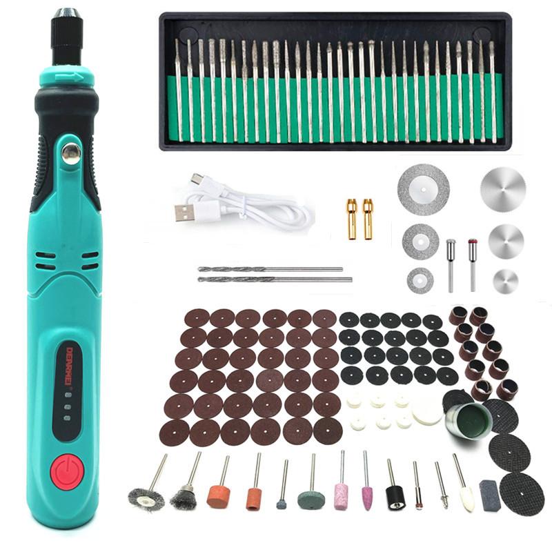 3-Speed Adjustable Cordless Grinder USB-Charging Mini Drill Handheld Electric Tool Polishing Machine