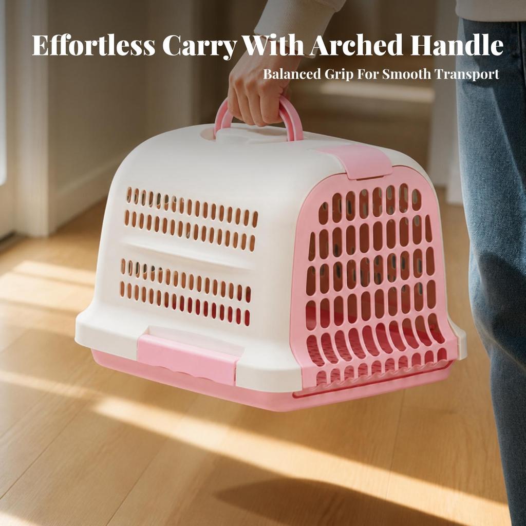 Plastic Pet Transport Crate Breathable Hard Shell Cat Carrier Lightweight