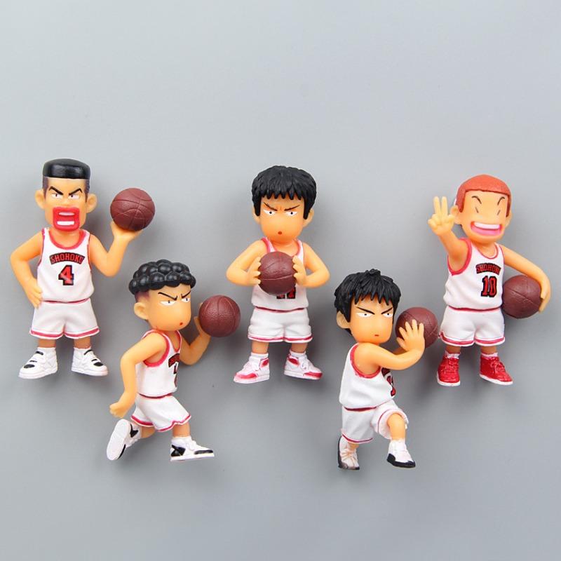 5pcs/set Anime SLAM DUNK Cute Model Fridge Magnet Toy Sakuragi Hanamichi Rukawa Kaede Creative Refrigerator Magnets Gifts