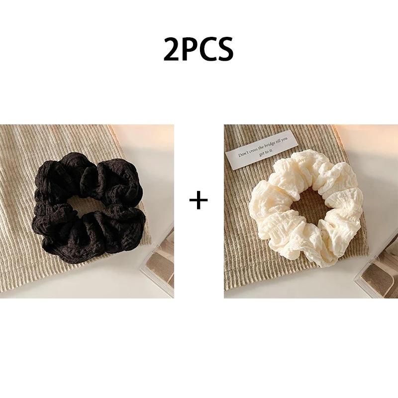 Wave Pattern Solid Color Hair Rope Women Simple Ponytail Hair Ring Fashionable Girls Do Not Hurt The Hair Ring