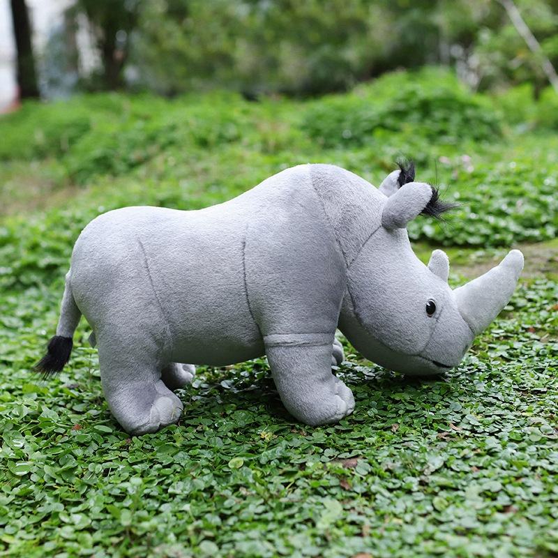 35 cm Rinoceronte di vita reale Peluche Rinoceronte africano realistico Animali selvatici Bambola Giocattoli per bambini Bambini Regalo di Natale Decorazione