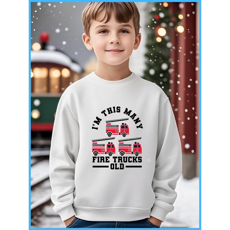 Kids Crewneck Sweatshirt, Christmas & Thanksgiving Carnival New Arrival, Cartoon Graphic Print, Spring Autumn Winter Holiday Tops
