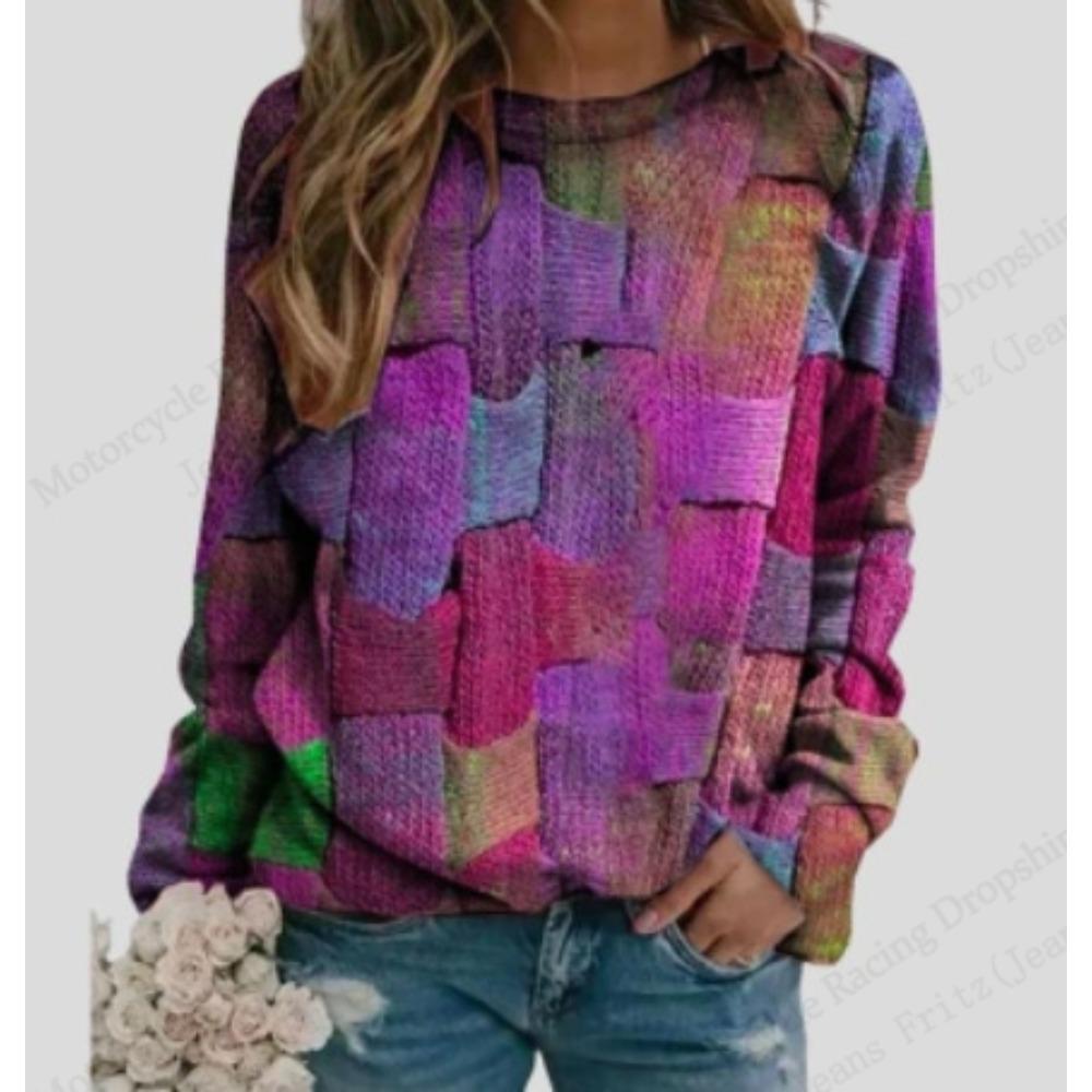 Women Hoodie Creative Sweater Splicing 3d Print Hoodie Sweatshirt Women Fashion O-neck Hoodie Female Sweat Autumn Winter Clothes