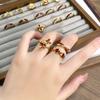 Court Style Medieval Red Lucky Transfer Enamel Drip Oil Opening Ring Butterfly High Sense Ring Woman