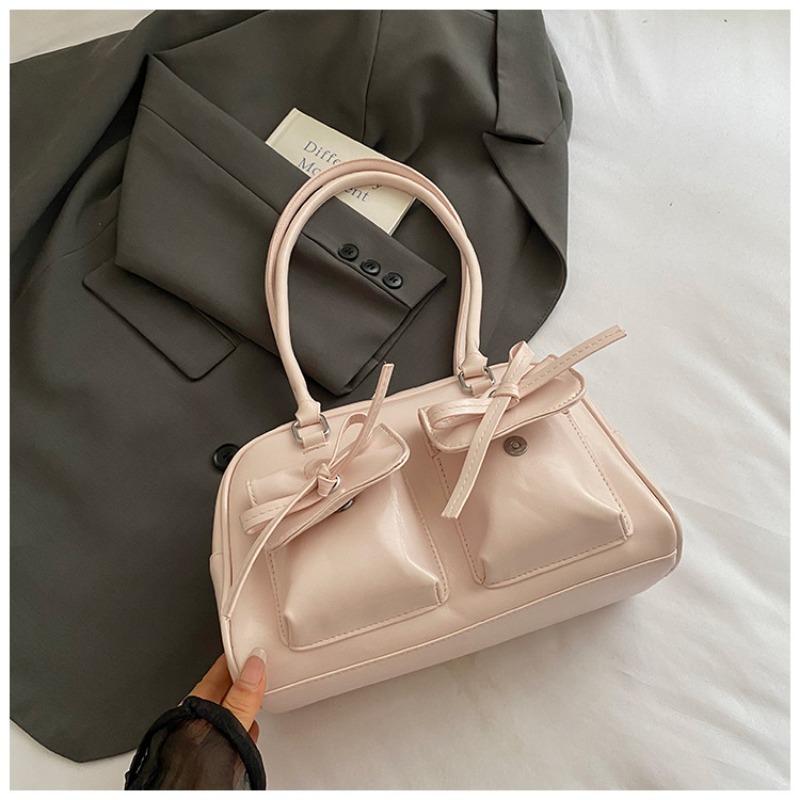 Niche high-end handbag women's new ballet style bow shoulder bag large-capacity commuter armpit bag