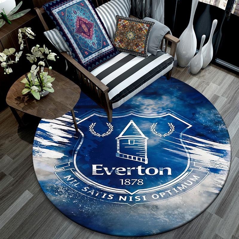 Everton FC Pattern Round rug,Carpet Rug for Living Room Bedroom Playroom ,Non-slip Floor Mat,Holiday Gifts and Birthday Gifts.