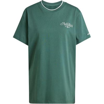 adidas Originals Alphabet Mini Logo Comfortable Sporty Breathable Short Sleeve T-Shirt Women Tops Green IX3540