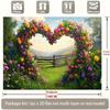 2D Romantic Spring Meadow with Heart Flower Arch Photography Background