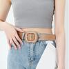 Women Belt Multi Holes Adjustable Length Gourd Buckle Faux Leather Waistband Solid Color Belt Decorative Jeans Accessories
