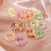 Korean Fashion Fresh Fruits Transparent Resin Acrylic Ring For Women Girls New Design Strawberry Lemon Finger Jewelry Gifts