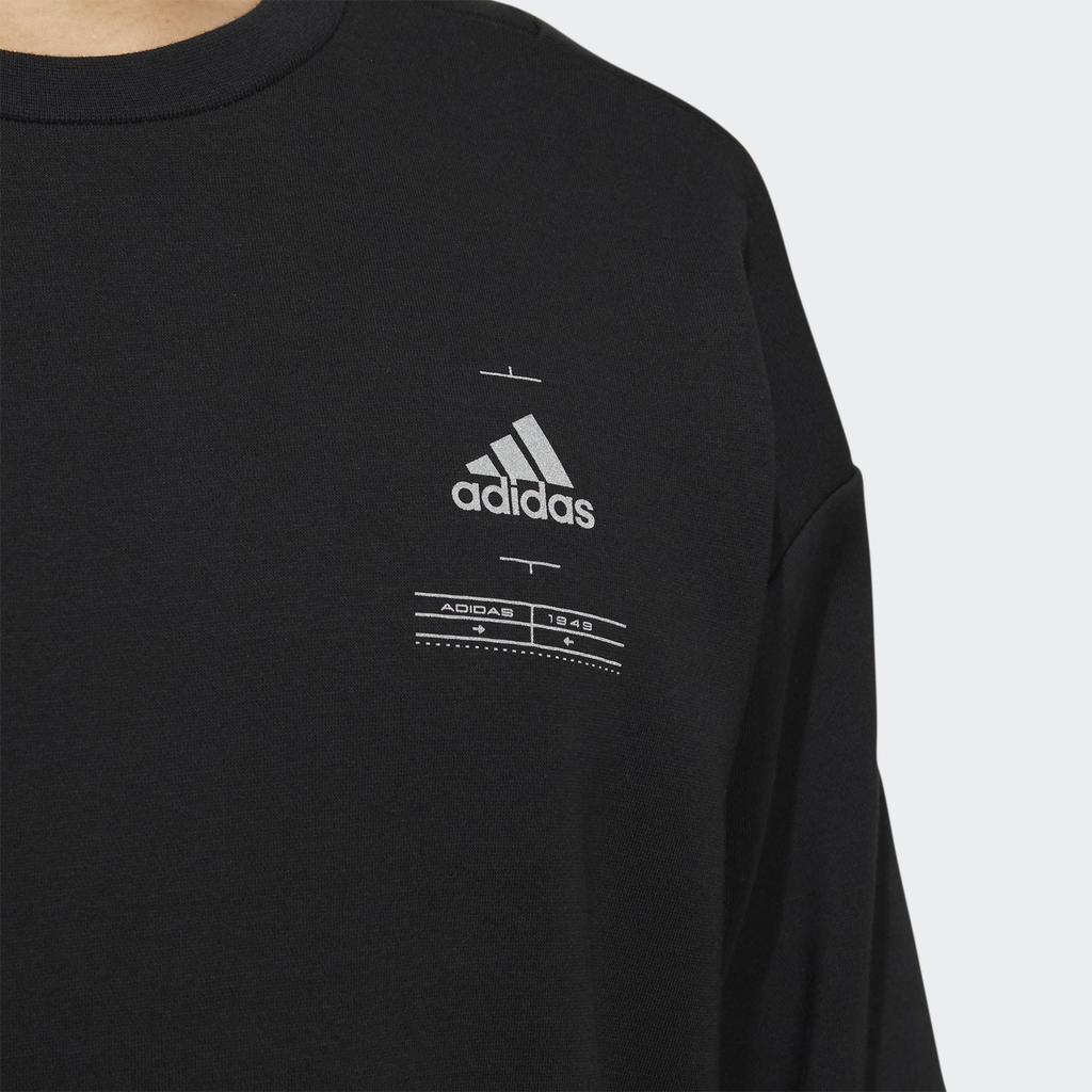 Adidas Sweatshirts Men's Black Crew Neck Moderate Regular HN9021