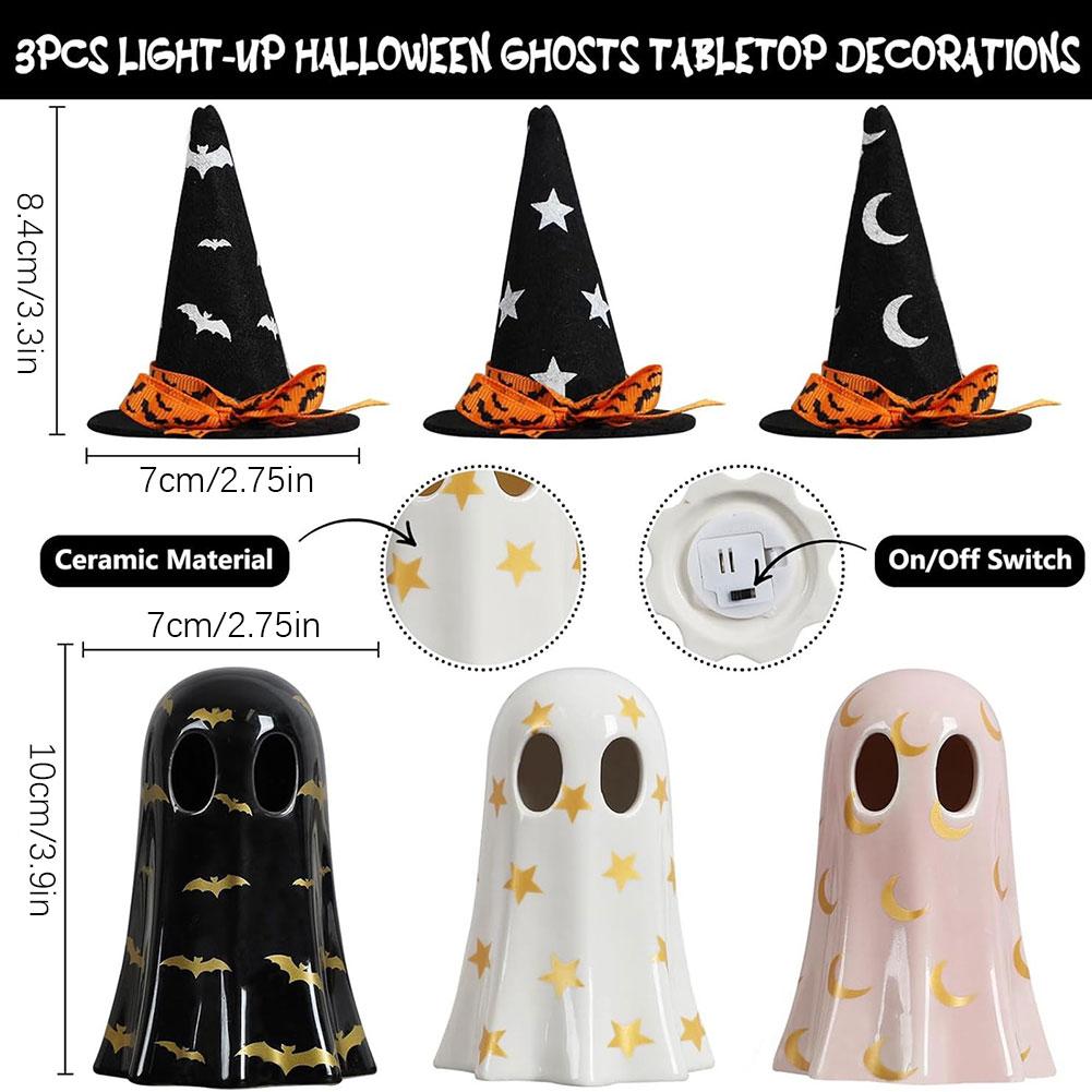 Decorazione di fantasmi Spookys in resina, statuette di fantasmi colorati, decorazioni per la casa