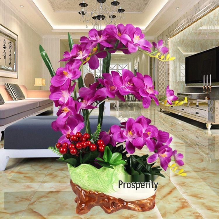 Phalaenopsis Potted Plant – Artificial Flower Arrangement for Home or Restaurant Decor