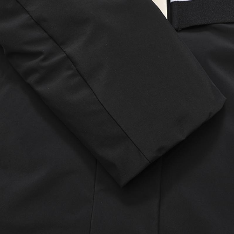 FILA Athletics Hooded Basic Waist Cinched Solid Color Warm Mid-Length Down Jacket Women outerwear Deep-Black A11W245909F-BK