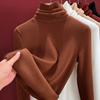Wool Silk Thermal Underwear Women's Thickened Fleece Autumn Clothes Inner Top Warm Fleece Heating Bottoming Shirt Winter