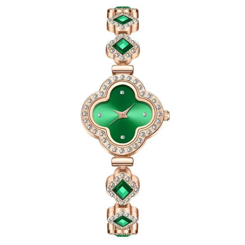Four-leaf Clover Bracelet Light Luxury Quartz Watch Emerald Women s Watch Women s Watch