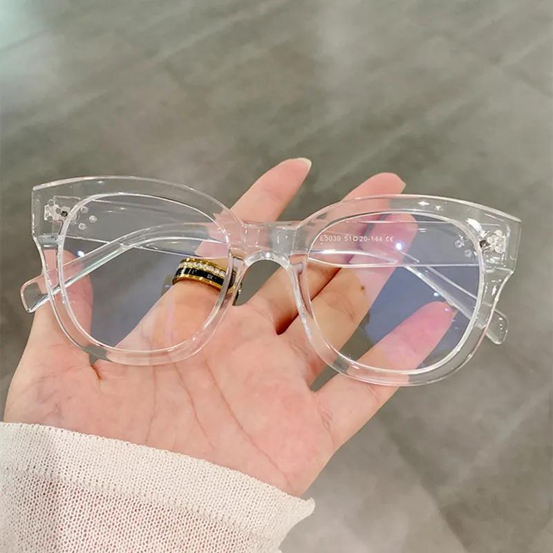 New Large Square Anti Blue Light Glasses Full Frame Retro Women Men Optical Computer Eyeglasses Frames Decoration Fake Eyewear