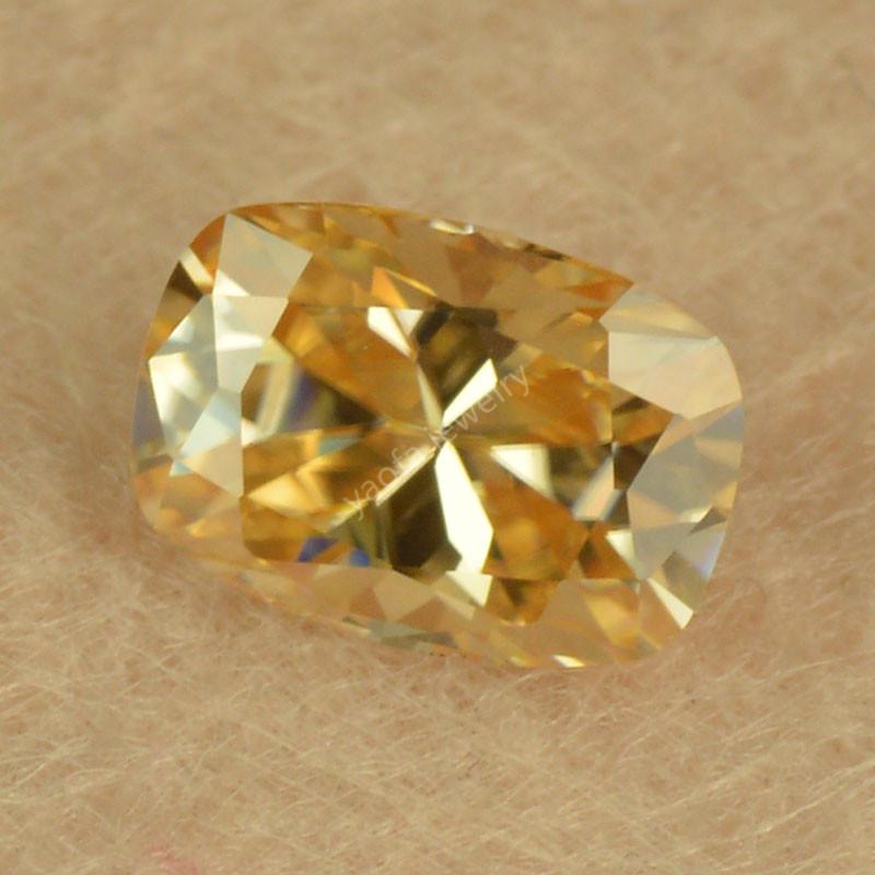 Pillow Cut Yellow Champagne Moissanite Gemstone - Loose Rectangular Ring Stone 6.5x6.5mm Moissanite Gemstone