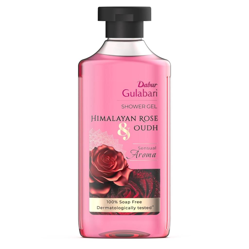 Dabur Gulabari Himalayan Rose & Oudh Shower Gel 250ml | Sensual Aroma | Luxurious Body Wash | Radiant Rose Glow | Soap Free & Paraben Free